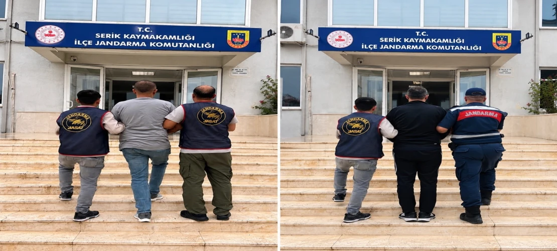Serik’te hapis cezası ile aranan 2 hükümlü yakalandı