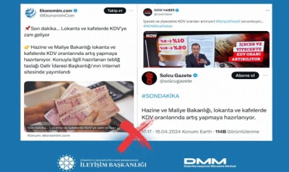 İletişim: Yiyecek ve içecekte KDV artışı yok!