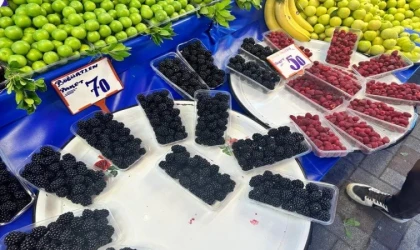 Ahududu ve böğürtlen tezgahlarda