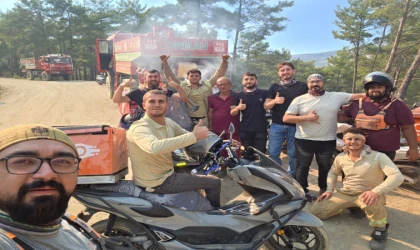 Yangınlarda motokuryelerden ücretsiz lojistik destek